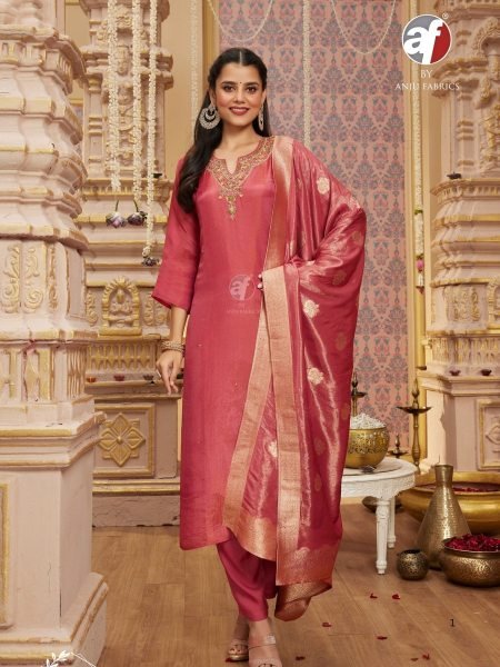 Anju Fabrics MT4712 Designer Ready Made Pure Tissue Shimmer Handwork Salwar Kameez Size Set Catalogue Full Set Kurti