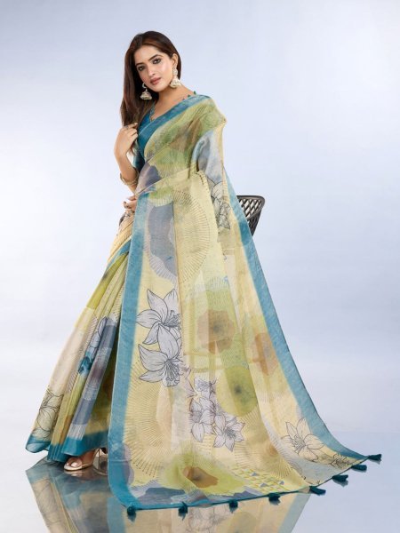 Anmol Silk Saree with Tassel Pallu and Matching Blouse Piece Sarees 