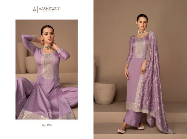  ASHIRWAD DHAGA Heavy Premium Silk With Embroidery Sequence Work  Designer Plazzo Salwar Suits Wholesale
