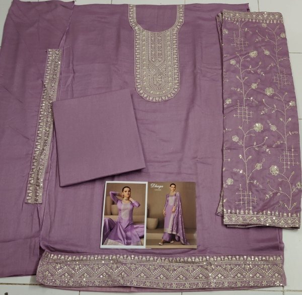  ASHIRWAD DHAGA Heavy Premium Silk With Embroidery Sequence Work  Designer Plazzo Salwar Suits Wholesale