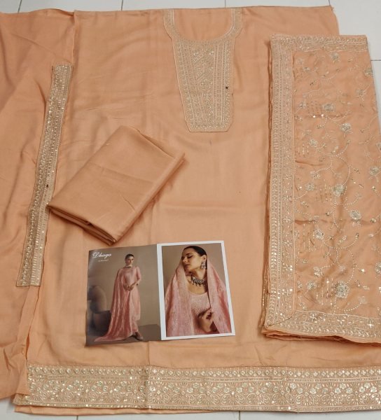  ASHIRWAD DHAGA Heavy Premium Silk With Embroidery Sequence Work  Designer Plazzo Salwar Suits Wholesale