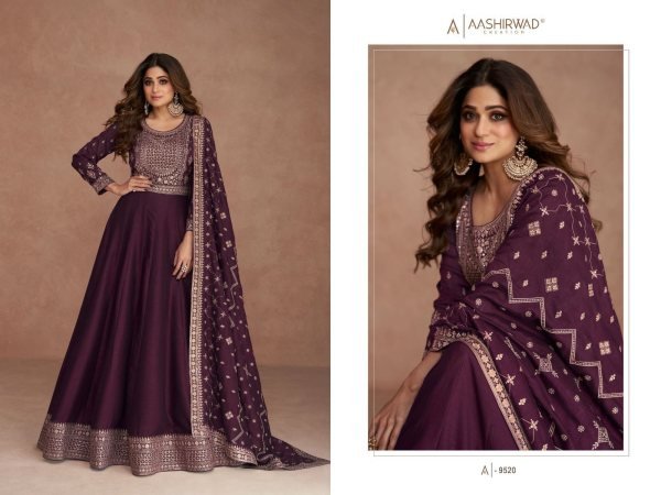 ASHIRWAD NAVYA  Premium Silk With Sequence Embroidery Work Anarakali Collection Anarakali Gown Wholesale