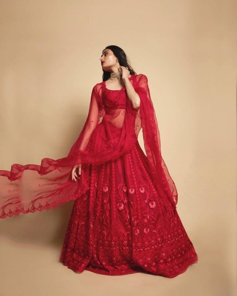 Athiya Shetty Red Lehenga Bollywood Lehenga Choli