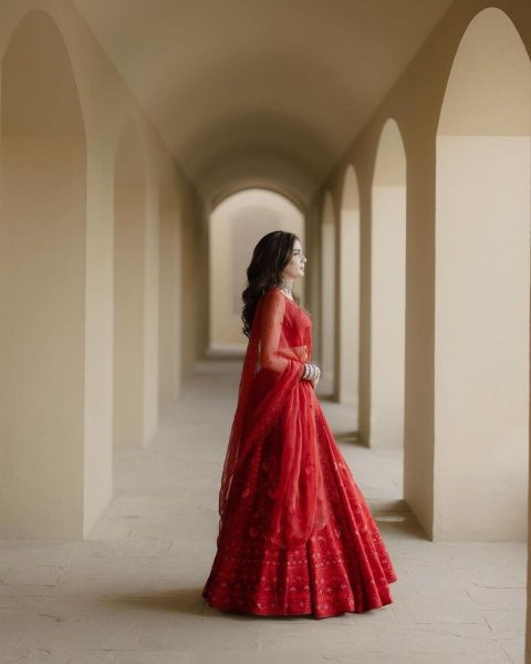 Athiya Shetty Red Lehenga Bollywood Lehenga Choli