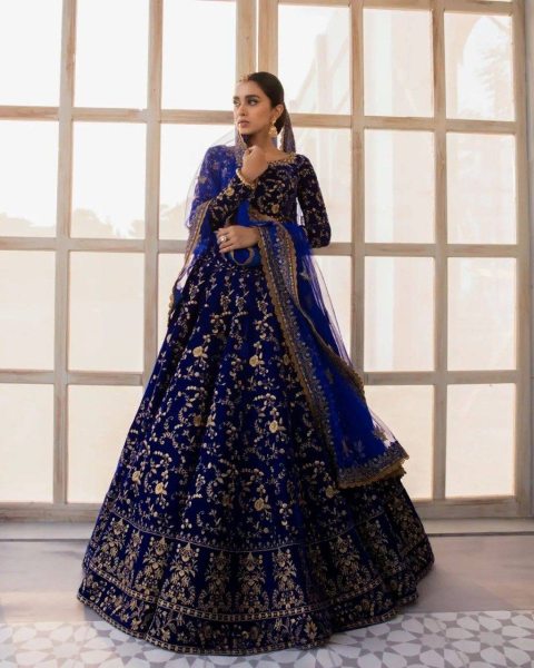 Attractive  Embroidered Velvet Lehenga Choli  Bridal Lehenga Choli