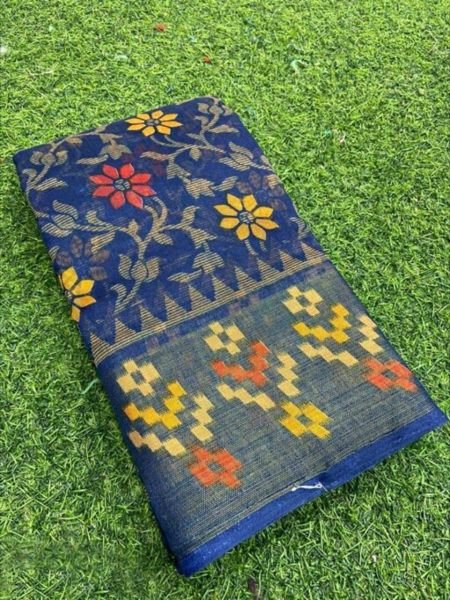 Attractive HD Brasso Style Floral Print Cotton Saree Cotton Sarees Wholesale