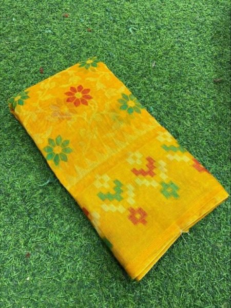 Attractive HD Brasso Style Floral Print Cotton Saree Cotton Sarees Wholesale