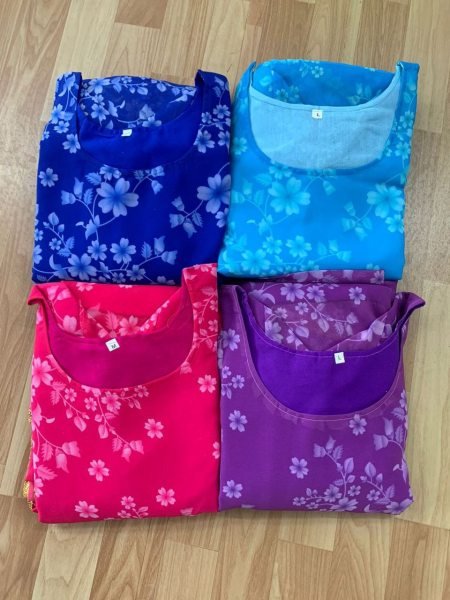 Attractive Printed Georgette Floral Gown With Dupatta Kurti With Dupatta Wholesale