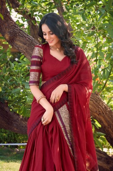 Authentic South Style Half Saree Pure Chanderi Lehenga Choli with Zari Detailing Wholesale Price Deal Half Saree Lehenga