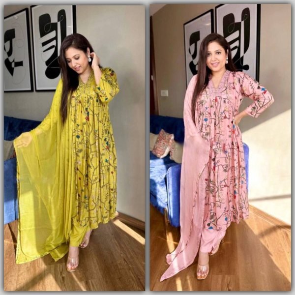 Baby Pink Ready To Wear Anarkali Kurti Pant With Dupatta Ready To Wear Collection