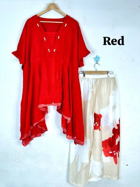 Baggy Pattern Kaftan Set in Heavy Chinon Stylish Coord with Lace Finish Hot Summer Offer  CO ORD Sets