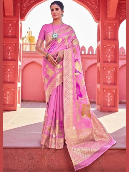 Banarasi Cotton Saree With Zari Woven Work  Cotton Sarees Wholesale