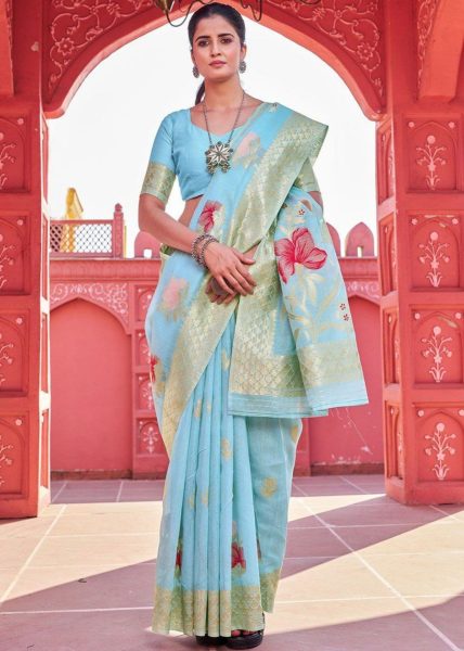 Banarasi Cotton Saree With Zari Woven Work  Cotton Sarees Wholesale