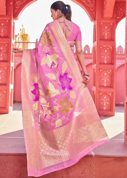 Banarasi Cotton Saree With Zari Woven Work  Cotton Sarees Wholesale