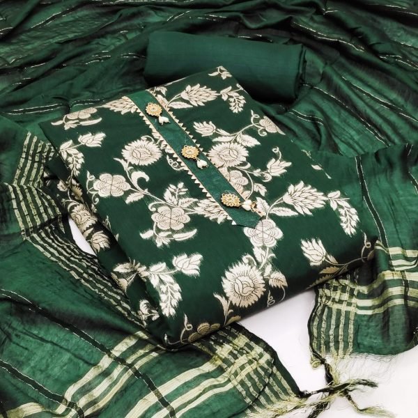 Banarasi Jacquard Dress Material For Women Color Set Matching Dress Material Wholesale