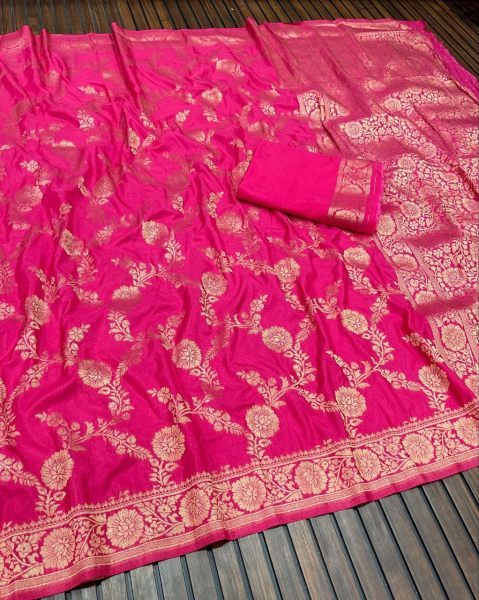 Banarasi khadi Georgette Jaqurad Weaving Saree  Banarasi Saree Wholesale