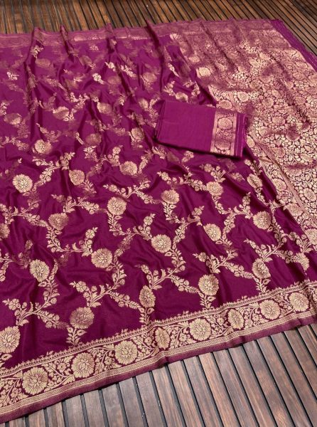 Banarasi khadi Georgette Jaqurad Weaving Saree  Banarasi Saree Wholesale