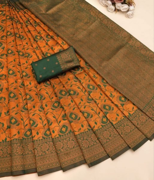  Banarasi Silk Saree Elegant Designer Look with Pure Silk Quality and Handcrafted Detailing Ideal for Brides Banarasi Saree Wholesale