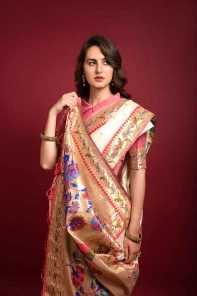 Banarasi Soft Silk Paithani Saree With Fancy Zari Weaves Border Banarasi Saree Wholesale