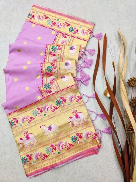 Banarasi Soft Silk Paithani Saree with Fancy  Meena   Zari Weaves  Banarasi Saree Wholesale