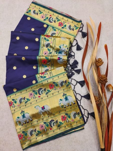 Banarasi Soft Silk Paithani Saree with Fancy  Meena   Zari Weaves  Banarasi Saree Wholesale