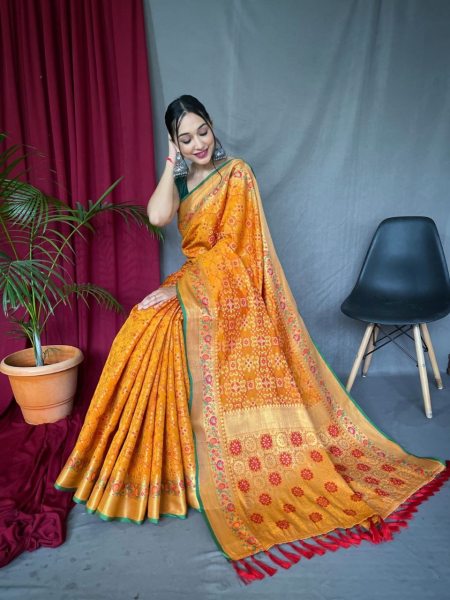 Bandhej Patola Silk Woven Saree Patola Silk Sarees Wholesale