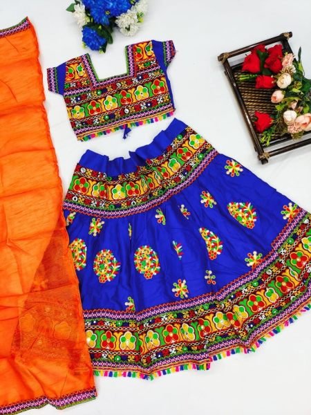 Banjara Indian Kutchi Embroidered Girls Lehenga Choli With Mirror Work Girls Wear