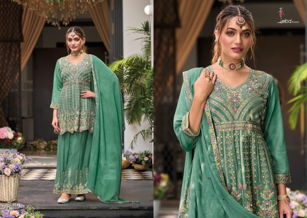 Barbie Vol 4 by Eba Latest 2025 Partywear Pakistani Suits in Heavy Chinon with Dupatta Set Designer Plazzo Salwar Suits Wholesale