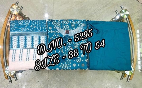 Beautiful 3 Piece Set - Pure Cotton Cambric Kurti Pant With Mulmul Printed Dupatta  Jaipuri Cotton Kurtis Wholesale