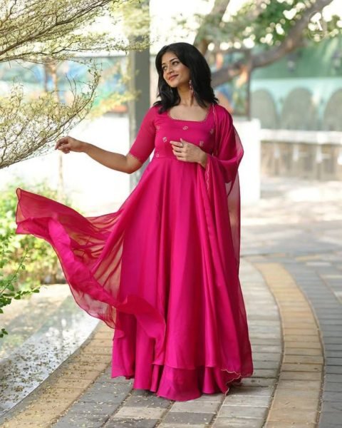 Beautiful Anarkali Featuring Unique Butterfly Motifs Fully Hand embroidered Back 