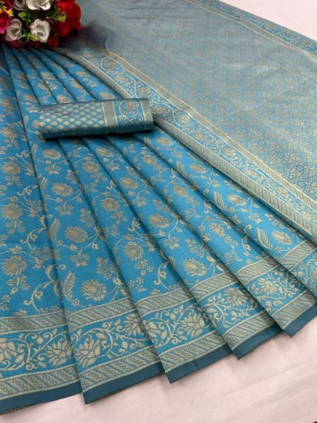 Beautiful Art Silk Jacquard Border Saree Silk Sarees Wholesale