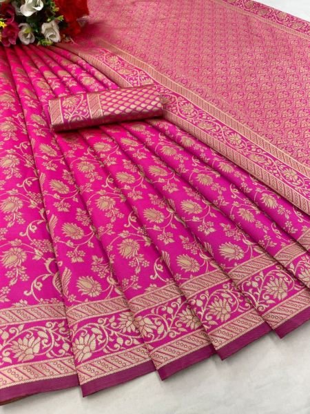 Beautiful Art Silk Jacquard Border Saree Silk Sarees Wholesale