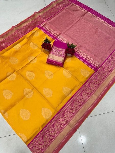  Beautiful Art Silk Jacquard Border Saree South Indian Saree 