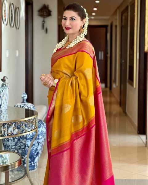  Beautiful Art Silk Jacquard Border Saree South Indian Saree 