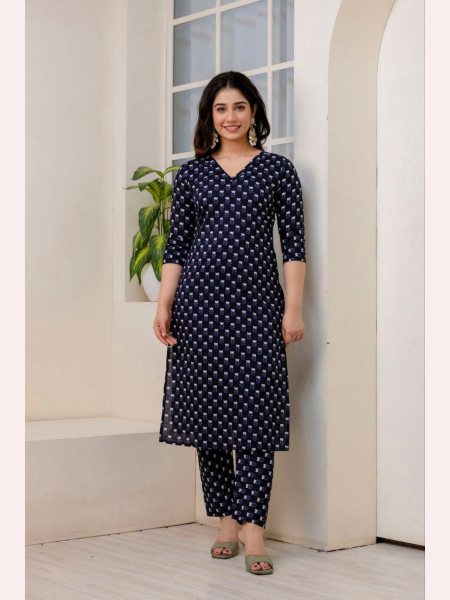 Beautiful Black Viscose Rayon Kurti set With Chaderi Dupatta 3 Piece Kurti Set