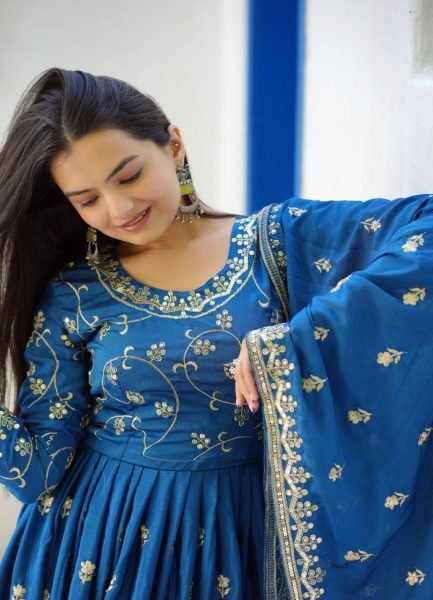 Beautiful Blue anarkali suit set for women onlne   perfact for any occaison  Ready To Wear Collection