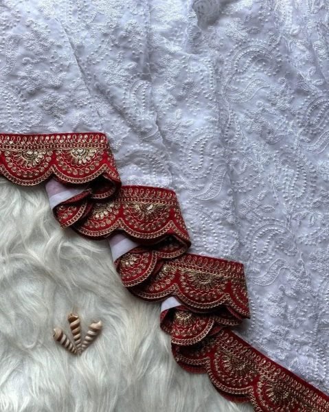 Beautiful Chikankari Embroidery Sequins Work Georgette Saree Georgette Sarees Wholesale