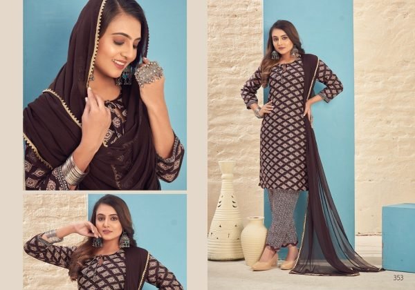 Beautiful Cotton Kurti Pant With Dupatta 3 Piece Kurti Set