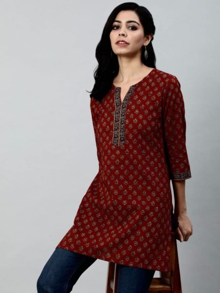 Beautiful Cotton Printed Smart Casual Tunics for Office & Casual Wear Printed Kurtis