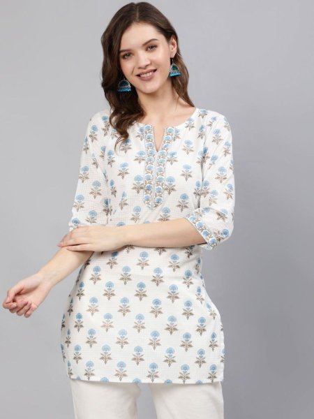 Beautiful Cotton Printed Smart Casual Tunics for Office & Casual Wear Printed Kurtis