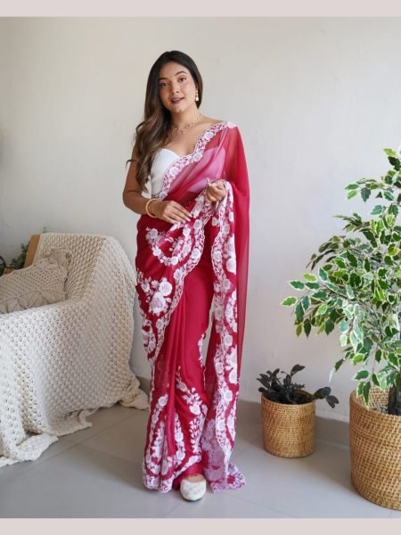 Beautiful Designer Thai Organza Silk Saree  Organza Sarees Wholesale