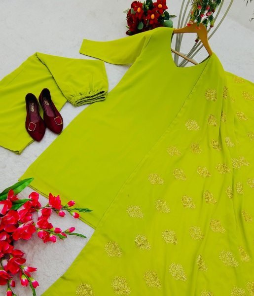 Beautiful Fox Georgette Kurti Plazzo set  3 Piece Kurti Set