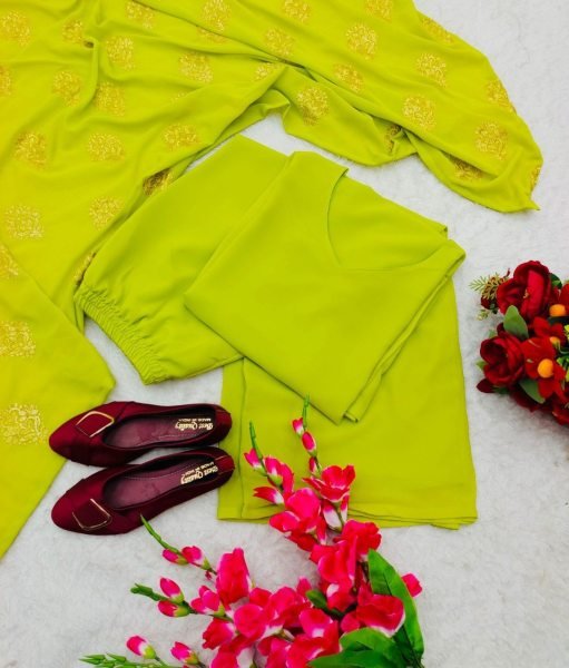 Beautiful Fox Georgette Kurti Plazzo set  3 Piece Kurti Set