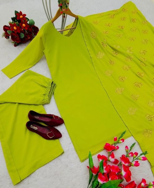 Beautiful Fox Georgette Kurti Plazzo set  3 Piece Kurti Set