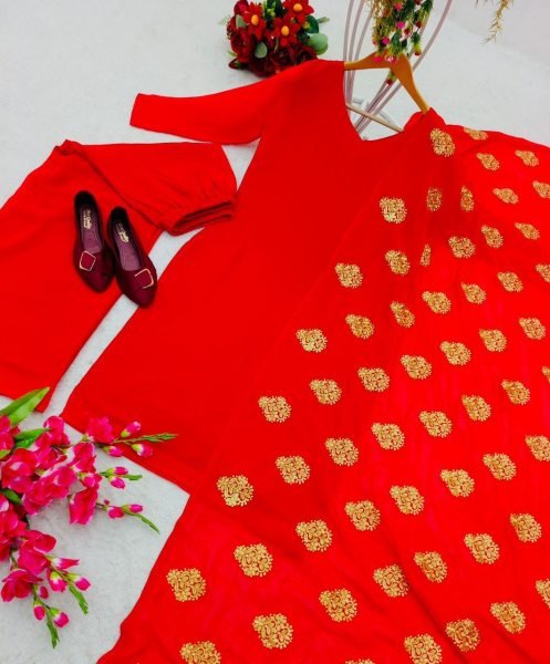 Beautiful Fox Georgette Kurti Plazzo set  3 Piece Kurti Set