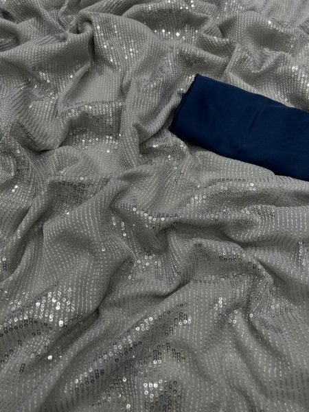 Beautiful Georgette Saree With Sequence Work  Georgette Sarees Wholesale