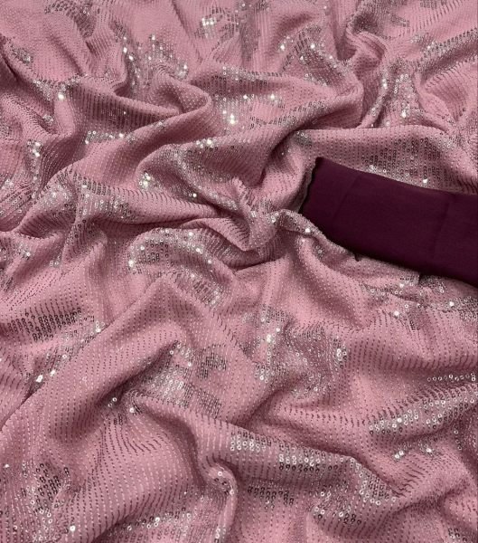 Beautiful Georgette Saree With Sequence Work  Georgette Sarees Wholesale