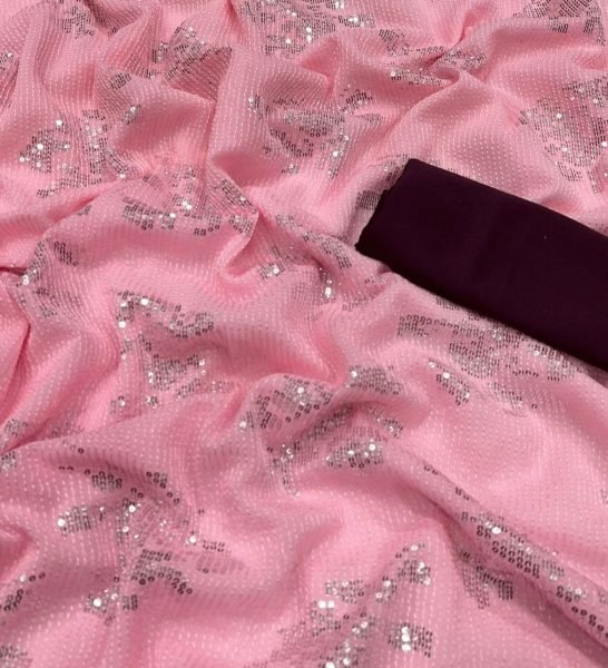 Beautiful Georgette Saree With Sequence Work  Georgette Sarees Wholesale