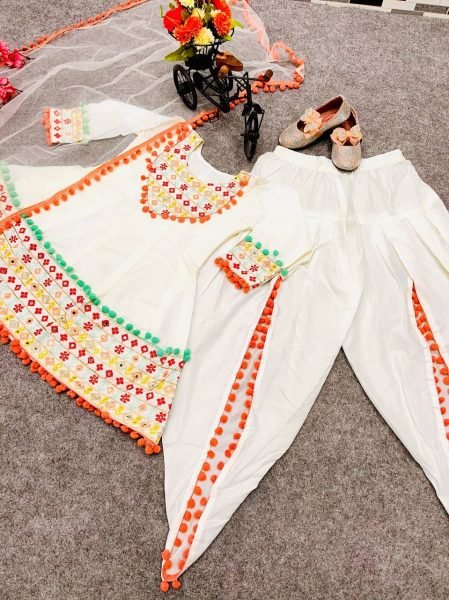 Beautiful Girls Wear Dhoti Salwar With Real Mirror Work  Girls Wear