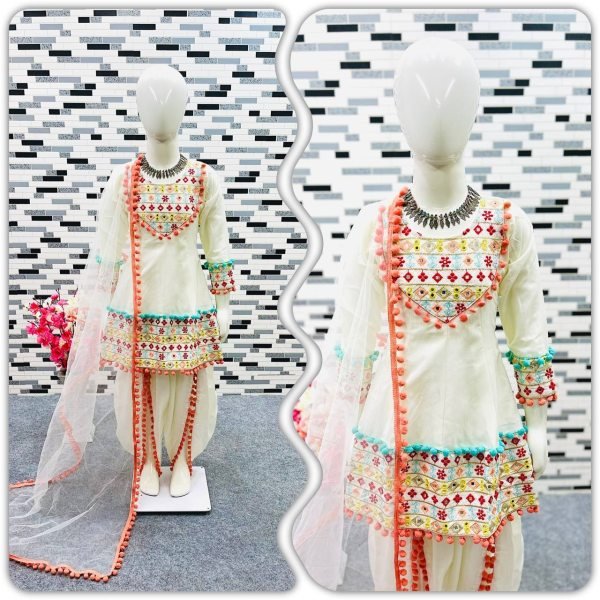 Beautiful Girls Wear Dhoti Salwar With Real Mirror Work  Girls Wear